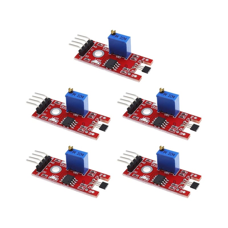 SING F LTD 5PCS KY-024 Linear Magnetic Hall Effect Sensor Module Compatible with Android Compatible with Raspberry Pi ESP8266 Microcontrollers - Image 1